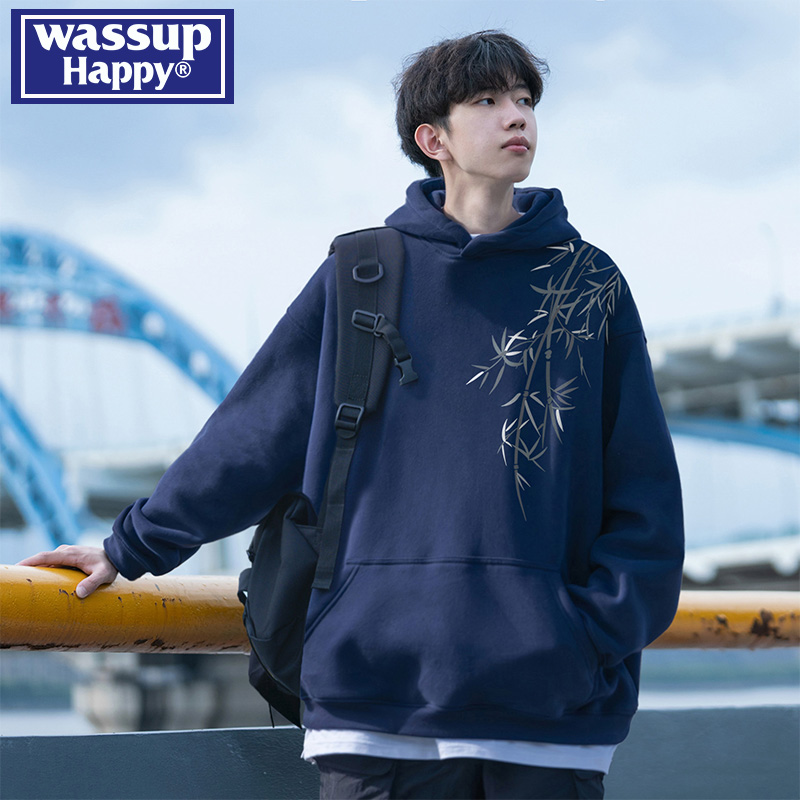 WASSUPHAPPY春秋季连帽卫衣男