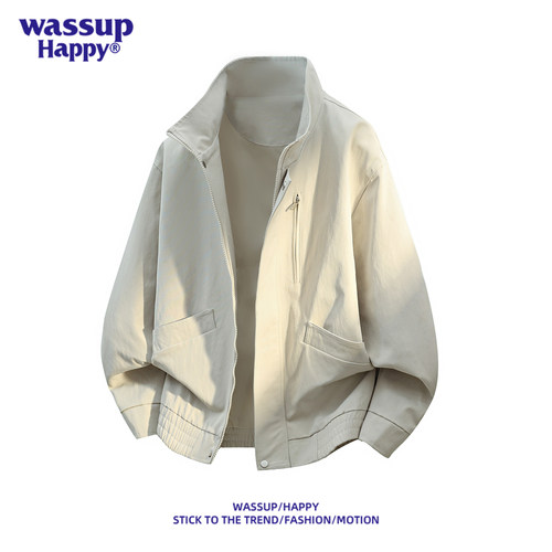 WASSUPHAPPY长袖夹克男宽松外套