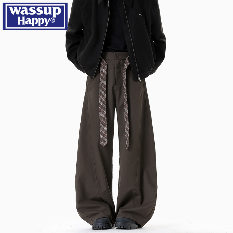 WASSUPHAPPY秋冬直筒休闲裤子男