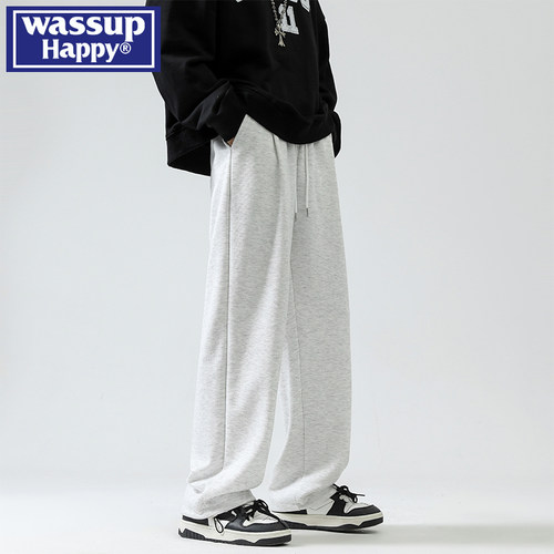 WASSUPHAPPY秋季直筒休闲裤子男
