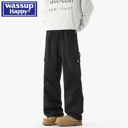 WASSUPHAPPY休闲裤子男宽松百搭