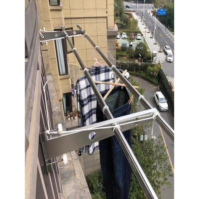窗外晒衣架窗框晒被子家用阳台边栏杆晾衣架防盗网挂衣牢固不锈钢
