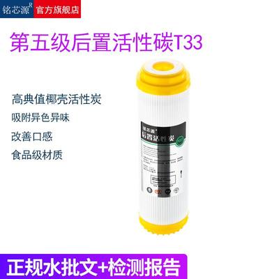 后置活性炭滤芯10寸平口T33高碘值椰壳活性炭净水器滤芯第五级PCO