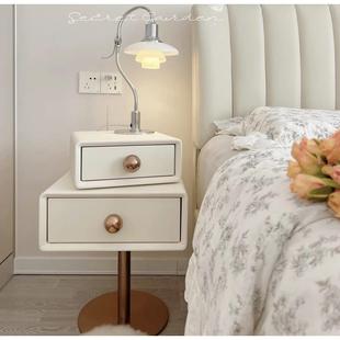 实木方糖整装床头柜现代简约收纳创意旋转卧室轻奢高级床边储物柜