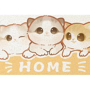 猫咪入户门地垫进门丝圈家用地毯防滑耐脏大门口脚垫玄关可裁剪