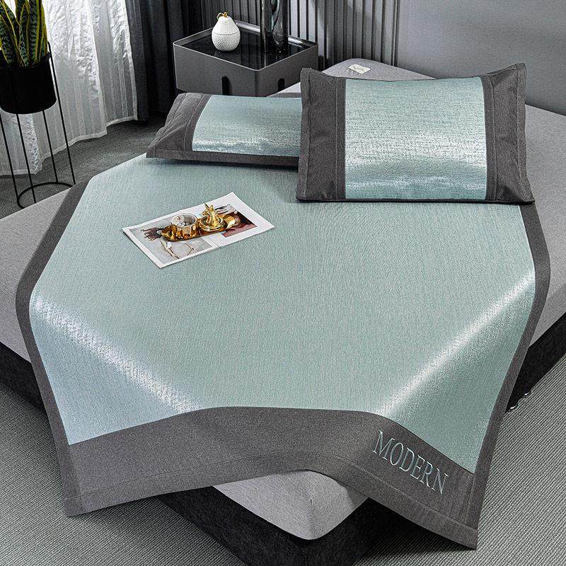 夏季冰丝凉席三件套1.5m可水洗机洗折叠裸睡家用1.8米夏天软席子,床上用品,冰丝席,淘宝优惠券,粉丝福利购,淘宝优惠卷