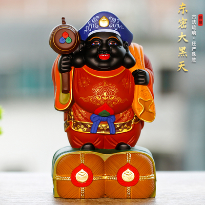 琉璃大黑天财神像新款贴金彩绘