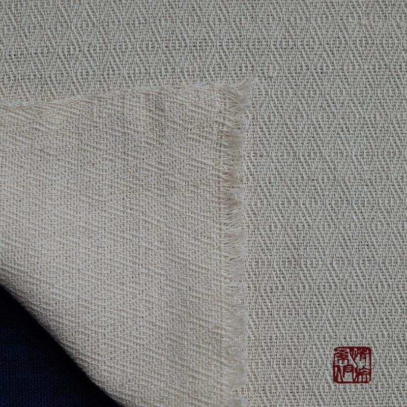 新品纯手织布2号菱纹纯棉布料秋冬服装面料植物染色白胚布宽43cm