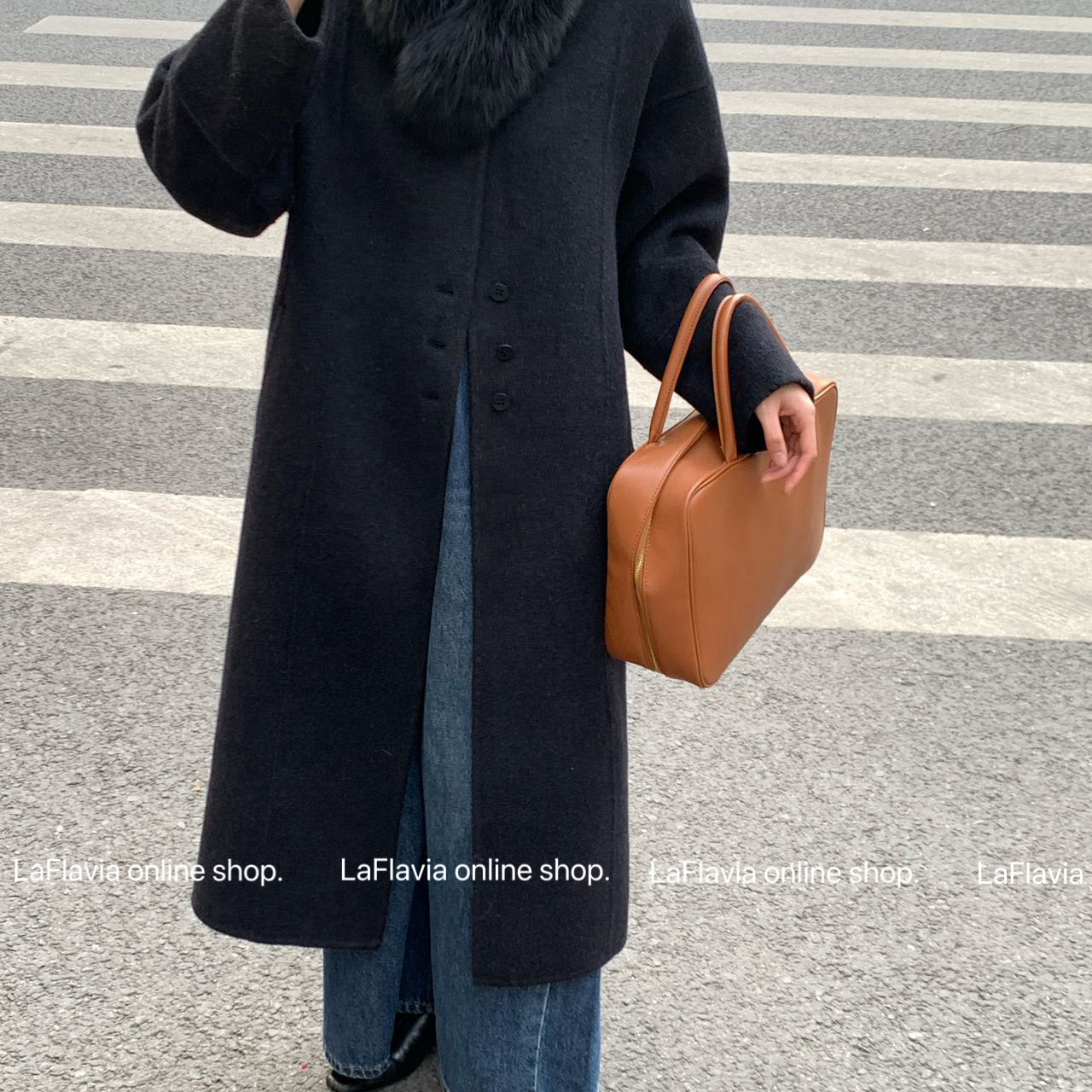 一念家计羊毛外套(配围脖)（含6.5羊绒）(围脖狐狸毛材质)ML2424