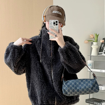 一念冬季韩系百搭拉链立领羊毛外套（含100澳毛）20999