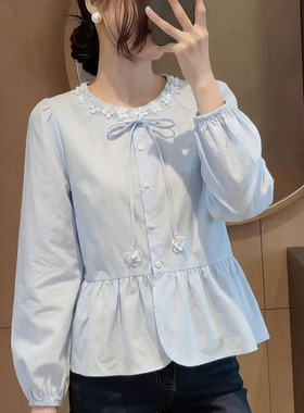 一念早春新款韩系设计感收腰显瘦时尚减龄小个子衬衫YS23-94331