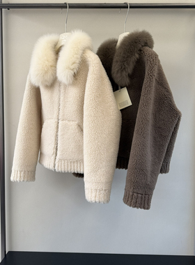 一念草外套短外套(配毛领狐狸毛真毛可拆卸)(含20羊毛)25818