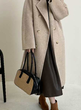 一念典设计感时尚百搭气质羊毛外套(配腰带)（含70羊毛）L6385