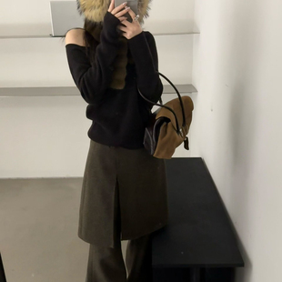 N9630 9NIAN 一念轻奢新纯欲气质挂脖显瘦百搭针织衫 含100羊毛