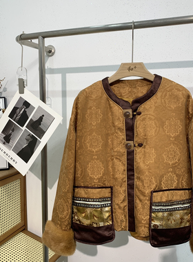 一念冬上新新中式水貂拼鹅绒保暖羽绒服外套T-98537