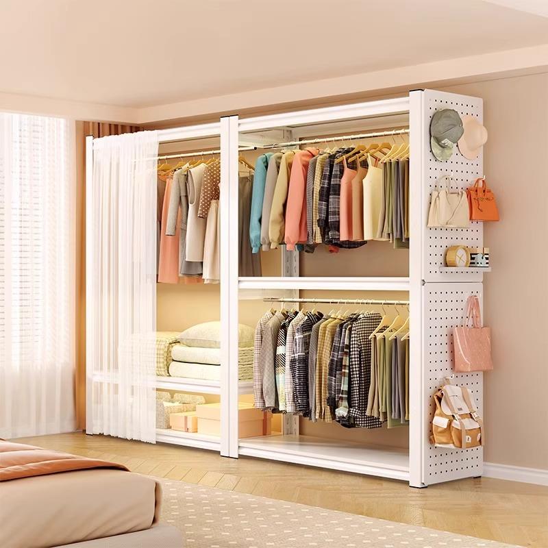 钢制衣柜卧室家用出租房用简易组装铁皮金属组合衣橱衣帽间收纳柜