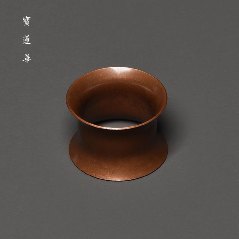 紫铜滤茶器层架 铜盖置 壶盖托滤茶器架盖架铜托座茶托铜镇纸文玩