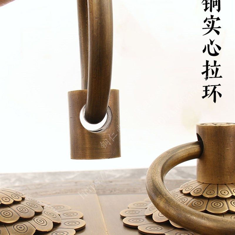 加厚中式复古木门插销门锁铜把手仿古纯铜别墅大门铜拉手铜门环