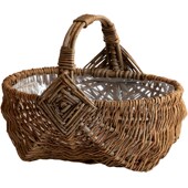 柳编草编编织手提水果篮藤编竹编篮子鲜花插花花篮装 饰花器花盆