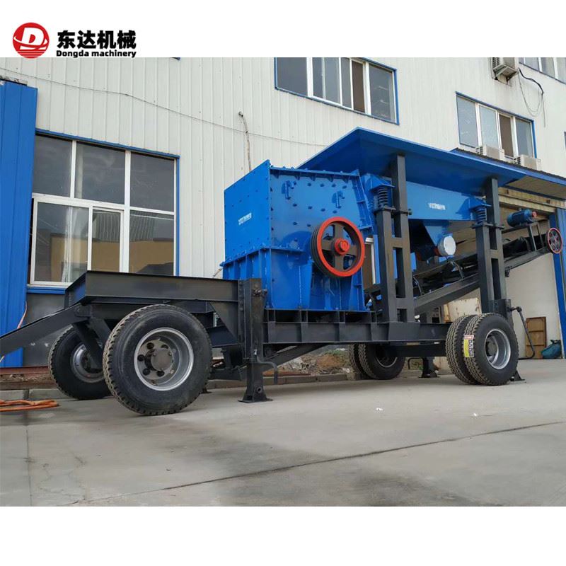 鹅卵石制砂机移动制砂机砂石生产线矿山石料破碎机移动破碎洗沙站