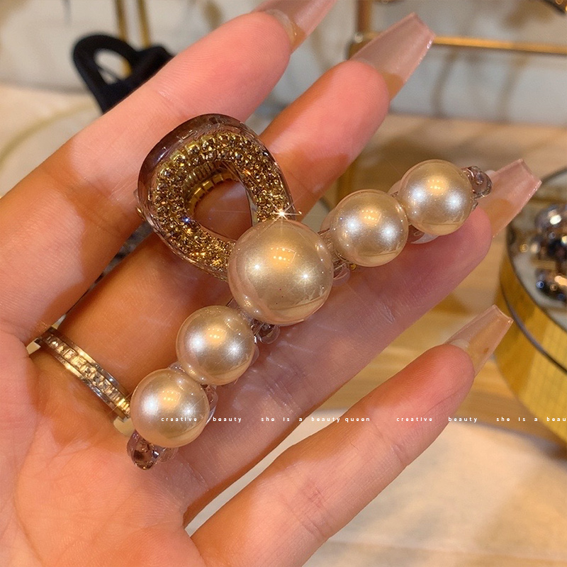 珍珠发夹女中号亚克力后脑勺