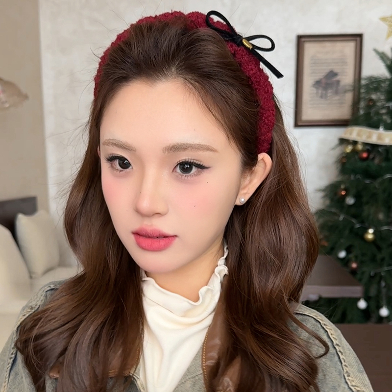 秋冬蝴蝶结金标齿梳发箍女2025新款压发头箍日常外戴发捆甜美头饰