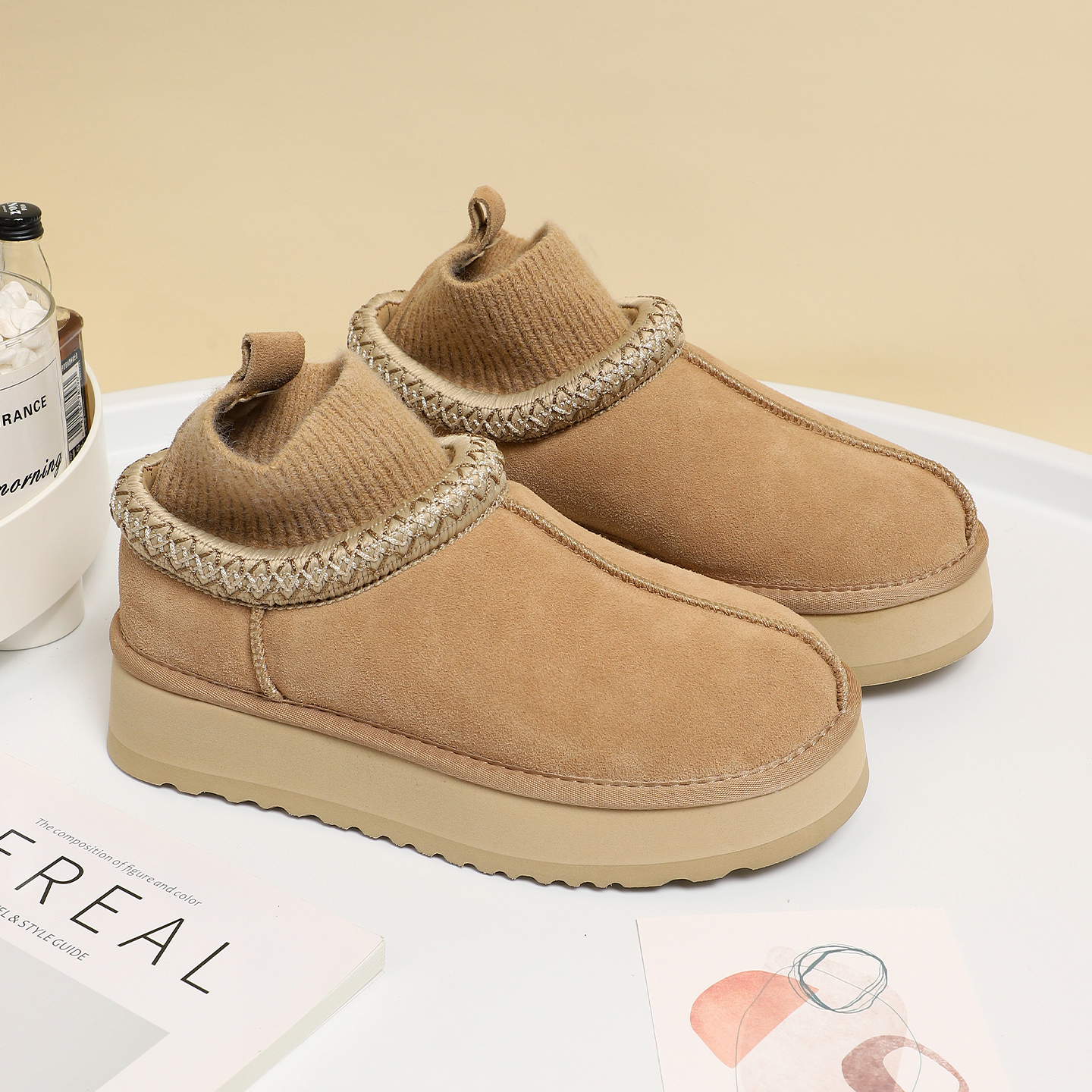 防滑保暖全羊毛雪地靴女2025新款