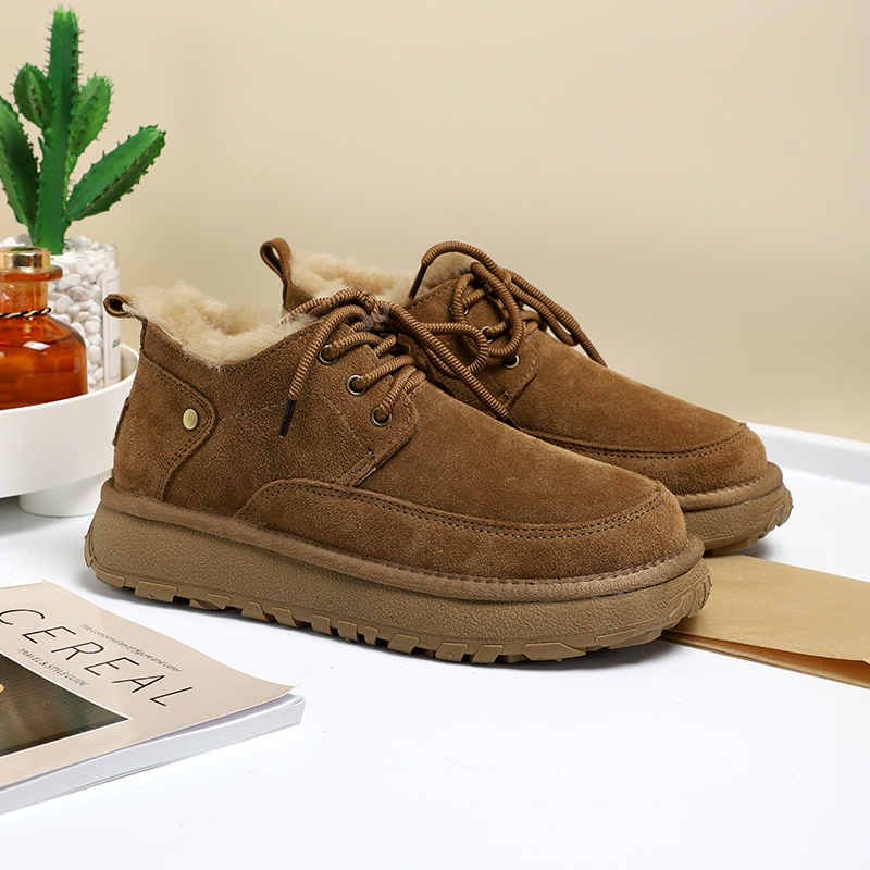 2024冬季新款防滑保暖系带雪地靴