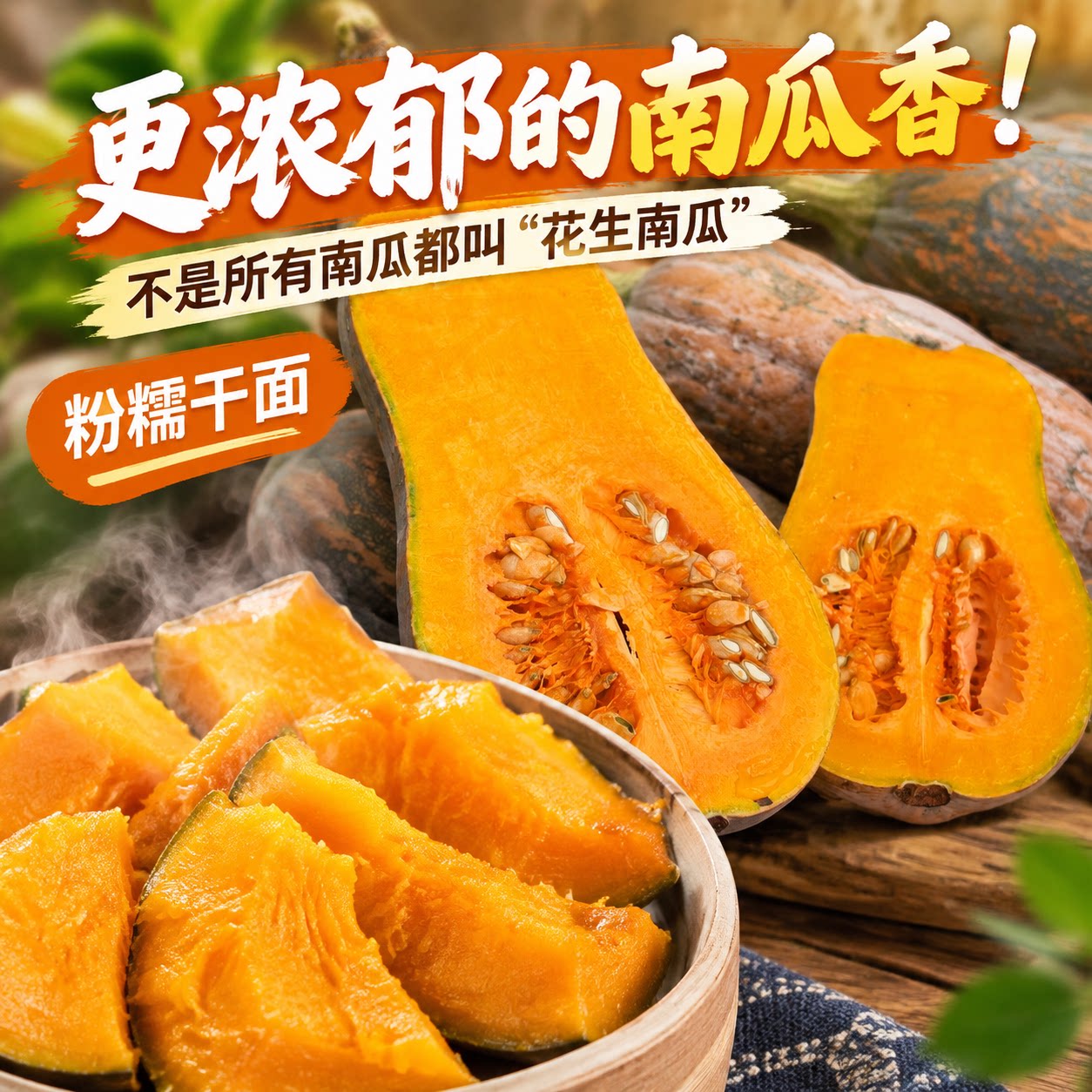 正宗花生南瓜粉糯香甜板栗味老南瓜宝宝辅食产地直发2个装3-4斤
