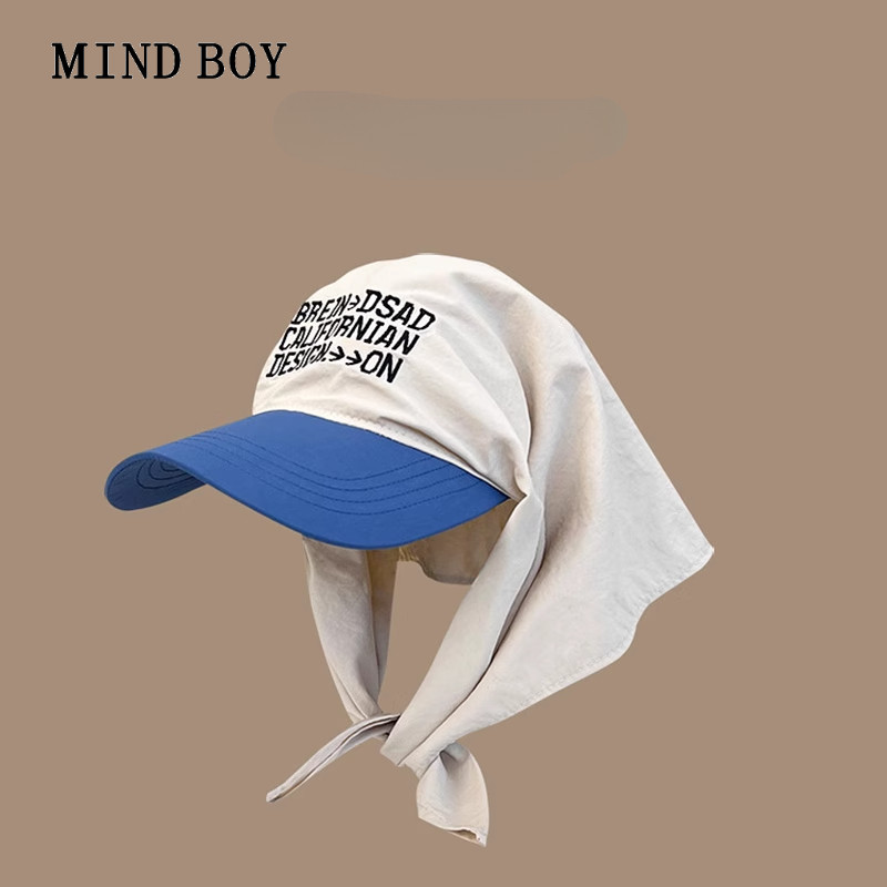 MIND BOY拼色头巾绑带鸭舌帽子女夏季2026新款遮阳百搭防晒帽男