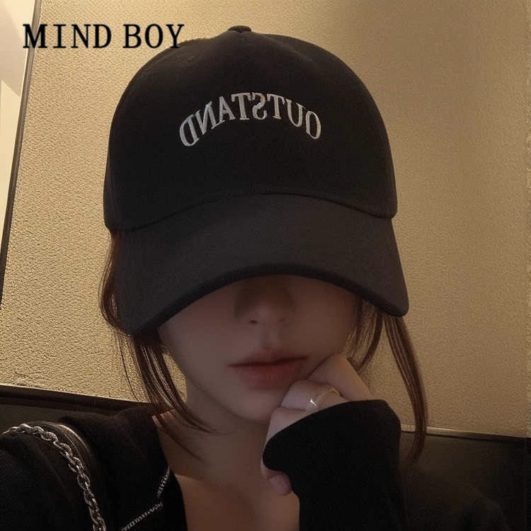 MIND BOY黑色刺绣棒球帽女2026新款加大加深宽帽檐鸭舌帽大头围男