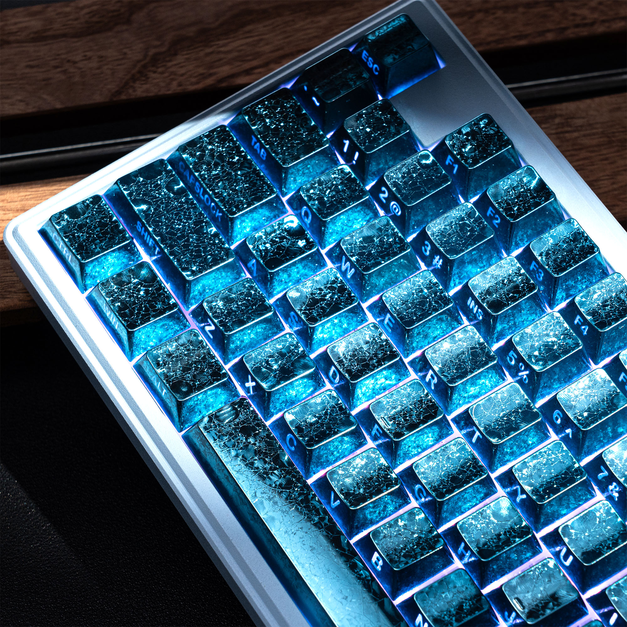 侧刻机械键帽魅魔冰霜金属质感客制化原厂高度个性化冰晶透光设计