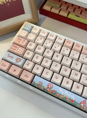 melody美乐蒂夜魔键帽五面热升华PBT机械键盘可爱女生wooting60he