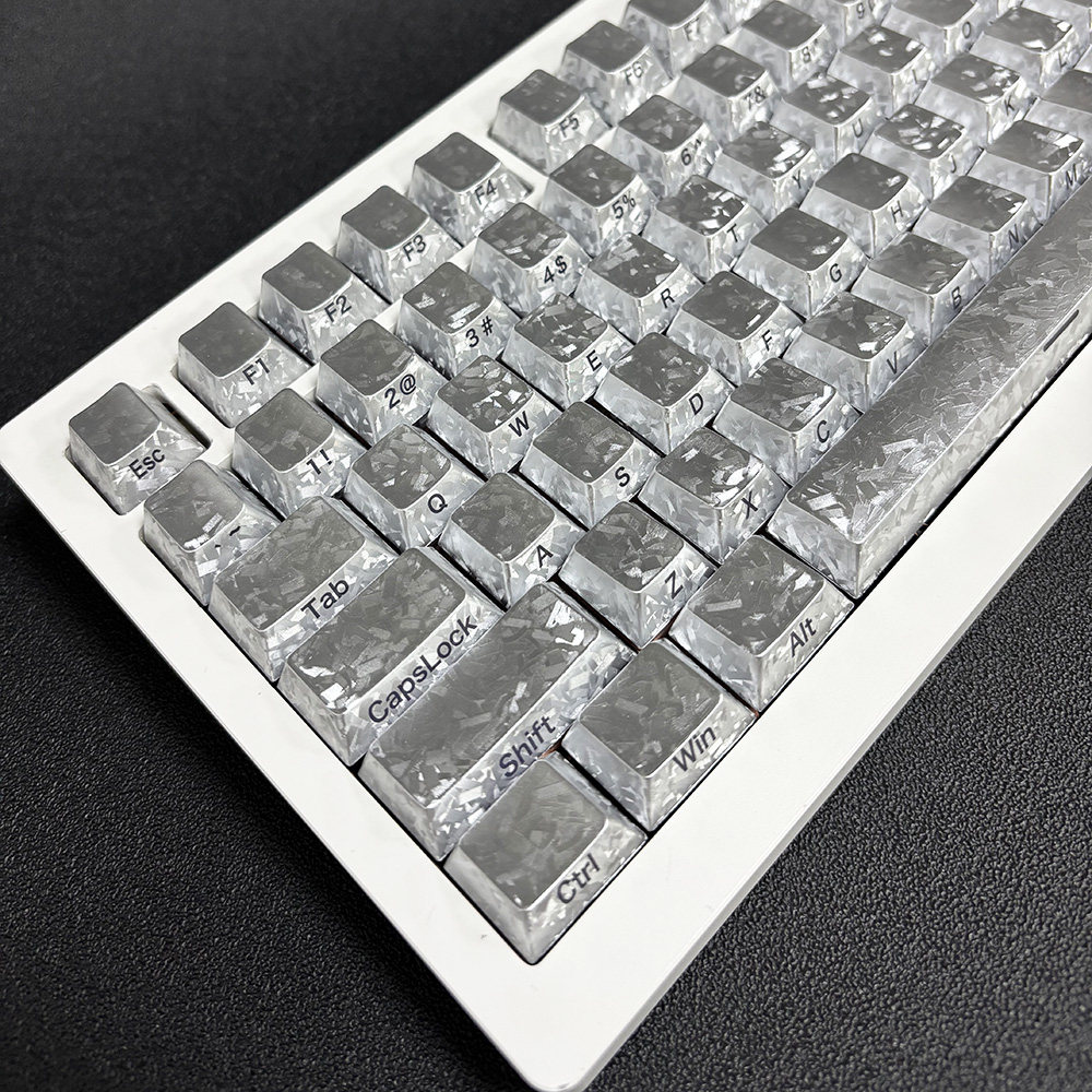 银碳纹3.0侧刻透光机械键盘帽适配ev63wooting rog夜魔迈从ace68