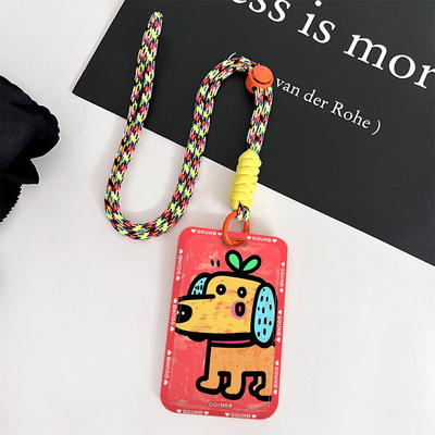 长鼻子蓝耙耳橘狗NFC感应卡套学生滑盖卡套饭卡地铁小区卡包学生卡公交卡身份证件门禁卡工作证件套