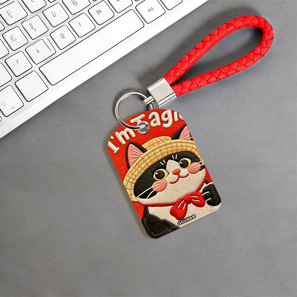平面图红蝴蝶结草帽猫咪门禁水滴小卡套钥匙扣迷你NFC感应小区公交