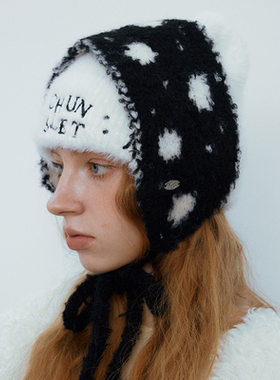 CHUNISLET纯屿 波点图案秋冬舒适柔软百搭高级简约保暖耳罩