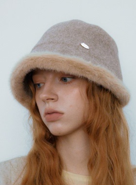 CHUNISLET纯屿 毛呢渔夫帽秋冬保暖显气质毛毛渔夫帽