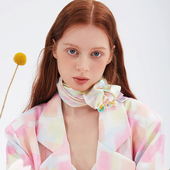 CHUNISLET 纯屿梦与游法式 真丝桑蚕丝巾百搭雅致清新围巾缎面方巾