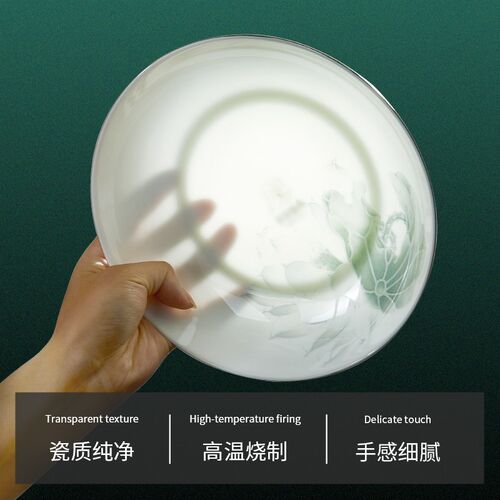 骨瓷盘子菜盘家用2025新款陶瓷餐具高档轻奢简约银边碗盘组合套装