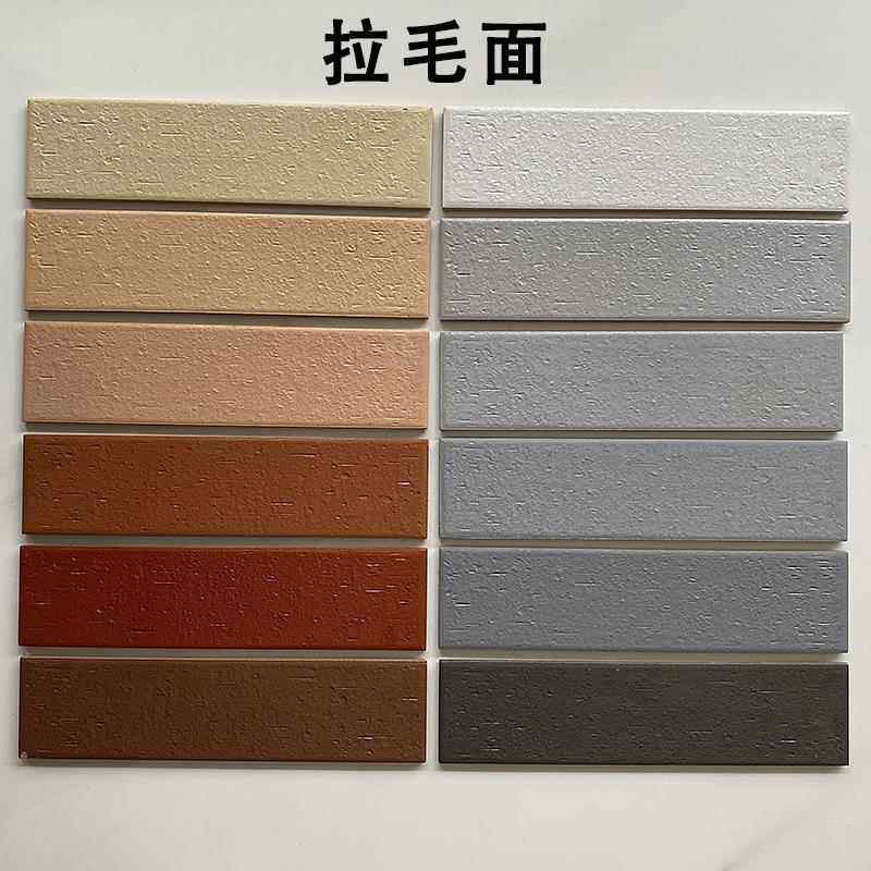60*240外墙瓷砖老款长条形60*200外墙砖平面哑光拉毛面劈开砖白色