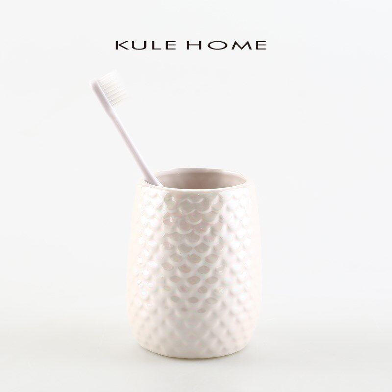 KULE HOME 陶瓷漱口杯客栈民宿刷牙杯子简约酒店宾馆陶瓷洗漱杯子
