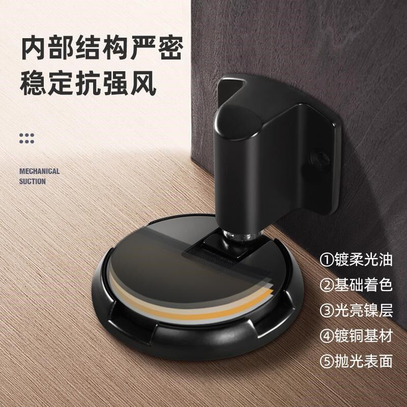 门吸免打孔简易防撞器静音地吸防风門擋加长可调门吸地吸隐形门碰