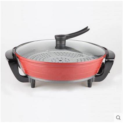 星箭特大不粘炒蒸煮电炒锅 多功能多用电热锅 电火锅烧烤一体锅