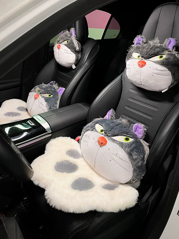 Подголовник для шеи в автомобиле, дорожки, кошачья подушка для шеи автомобиля, творческая милая подушка для талии, подушка для пояса