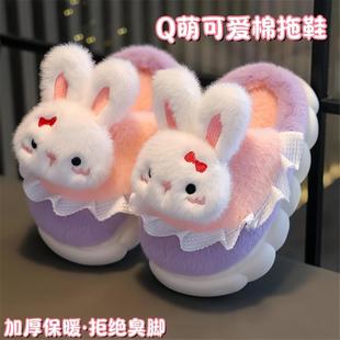 宝宝棉拖鞋女宝3岁2岁轻便款室内防滑女童棉鞋室内家居儿童秋冬季