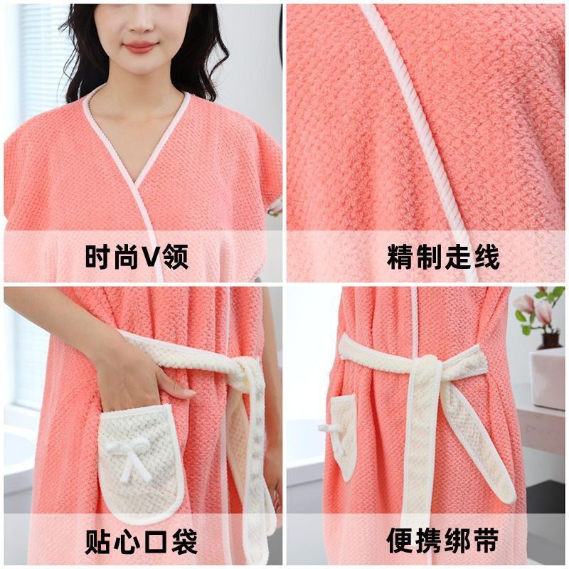 浴裙加厚女可穿浴巾家用