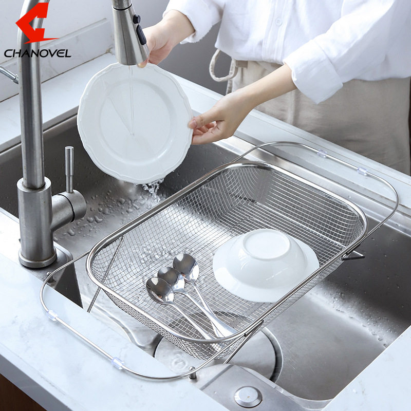 304不锈钢水槽沥水篮可伸