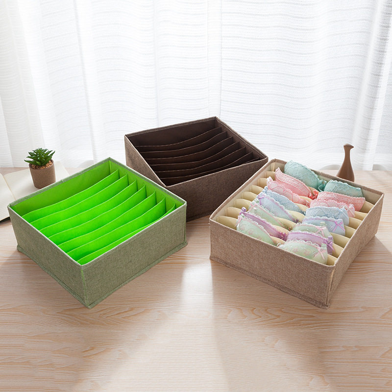 新品棉麻防潮收纳盒抽屉