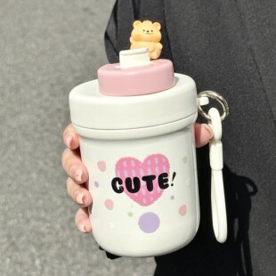 可爱保温杯女学生高颜值ins便携带茶隔直饮泡茶水杯子316L不锈钢